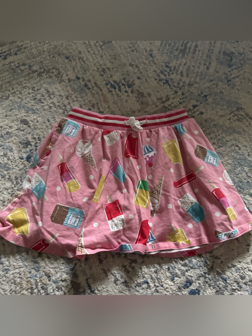 Mini Boden Kids' Print Jersey Skort In Pink Lemonade Ice Cream Spot - Picture 3 of 5